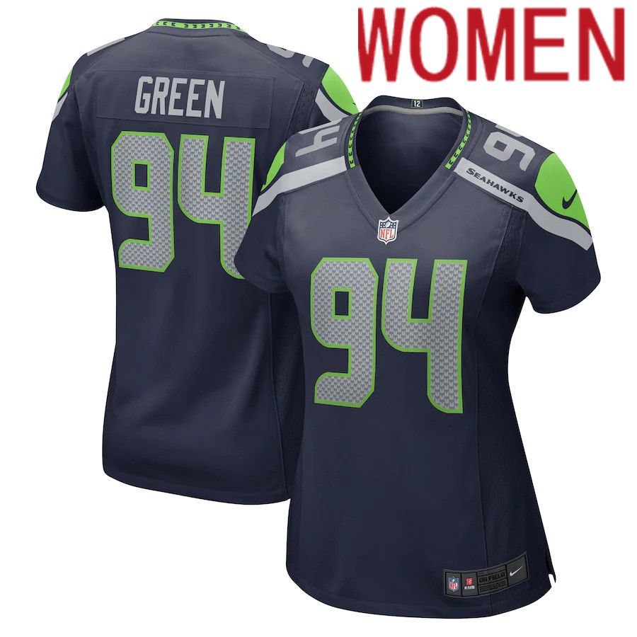 Cheap Women Seattle Seahawks 94 Rasheem Green Nike College Navy Game NFL Jersey